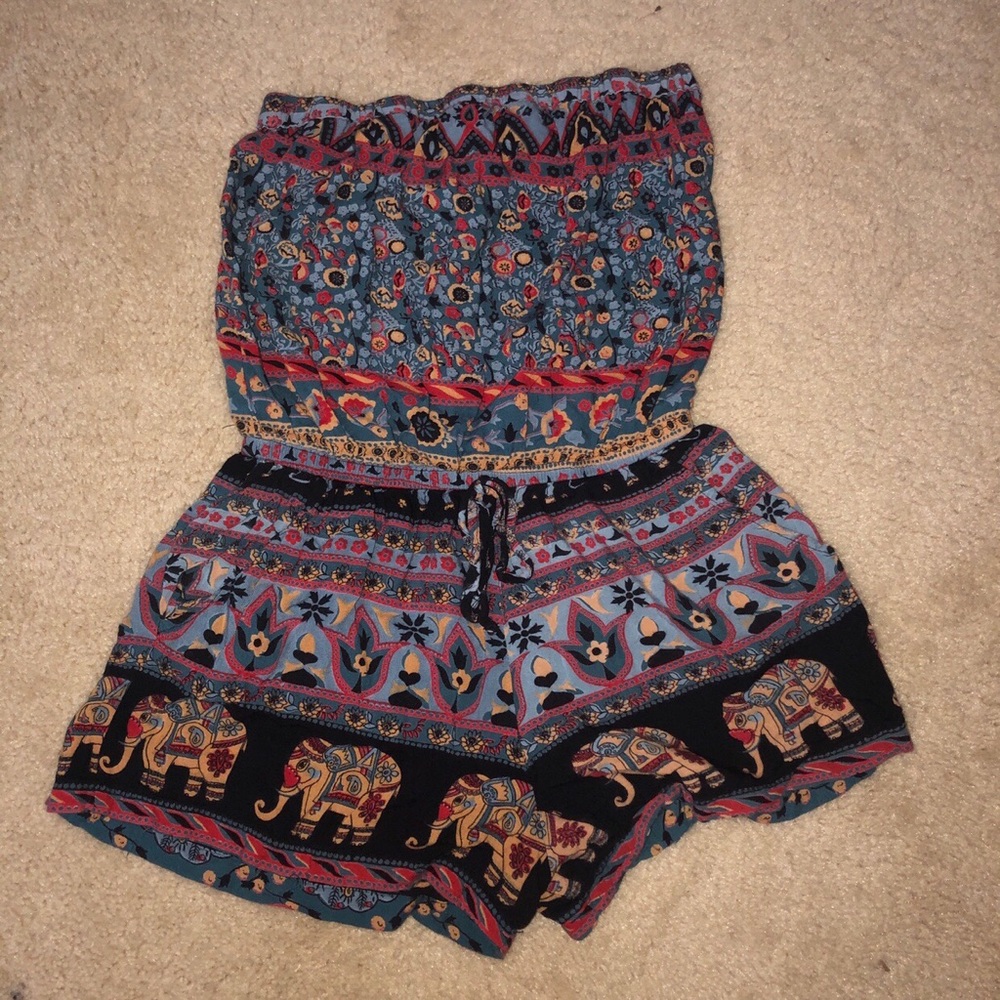 cute boho strapless romper from a boutique in cali